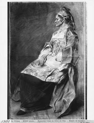 Fille fermière russe en costume traditionnel pour les jours de fête